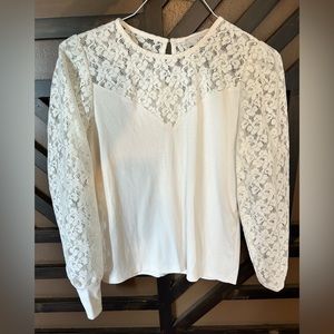 Never worn with tags Loft lace long sleeve